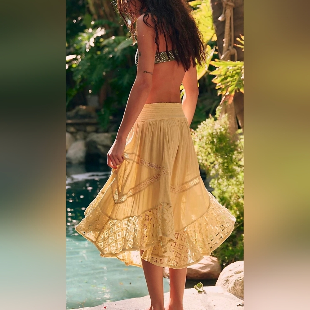 Free People River Convertible Lace Trim Skirt/Dress - Picture 3 of 6